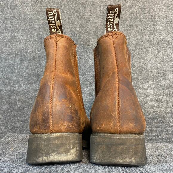 Establo Mens 8.5 Brown Grasso Leather Ankle Work Boots Mexico Comfort Durable